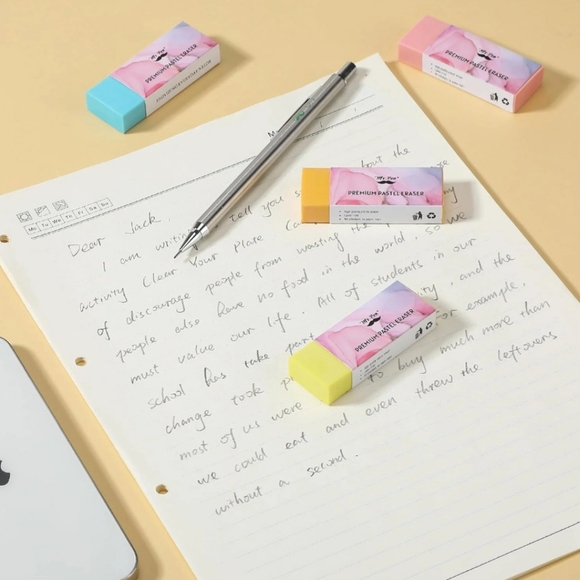 Sealed 10 Pack Mr. Pen Premium Pastel Erasers/ Pencil Erasers In Bright Colors. - Picture 3 of 11